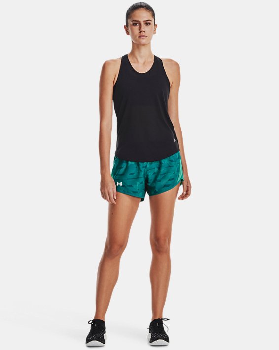 Pantalón corto con estampado UA Fly-By 2.0 para mujer, Green, pdpMainDesktop image number 2